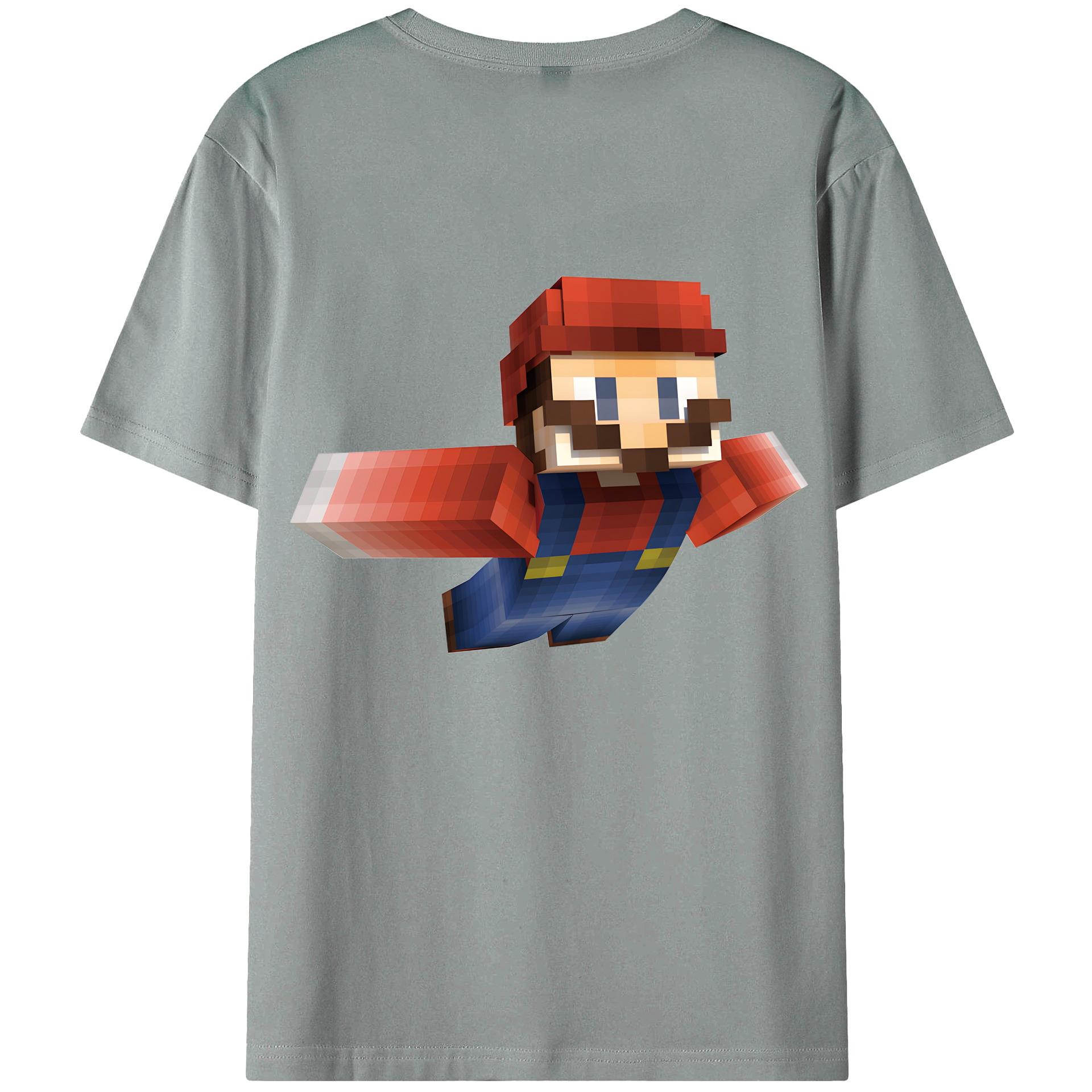 （画像用） マインクラフト ブロックの世界 Minecraft MC Block world 綿100％ メンズ半袖Tシャツ（バックプリント） 通気性